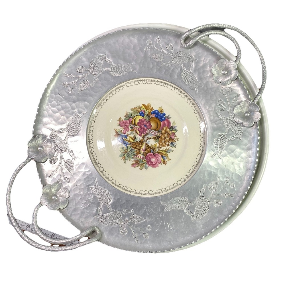 Vintage Triumph Limoges Imperial Victorian Farberware Serving‎ platter 1950's